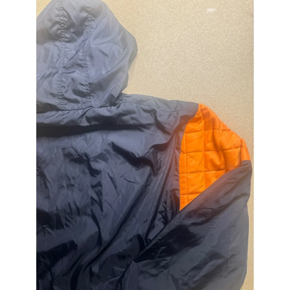 True Religion Mens Anorak Pullover Hooded‎ Jacket Black Orange Size Large